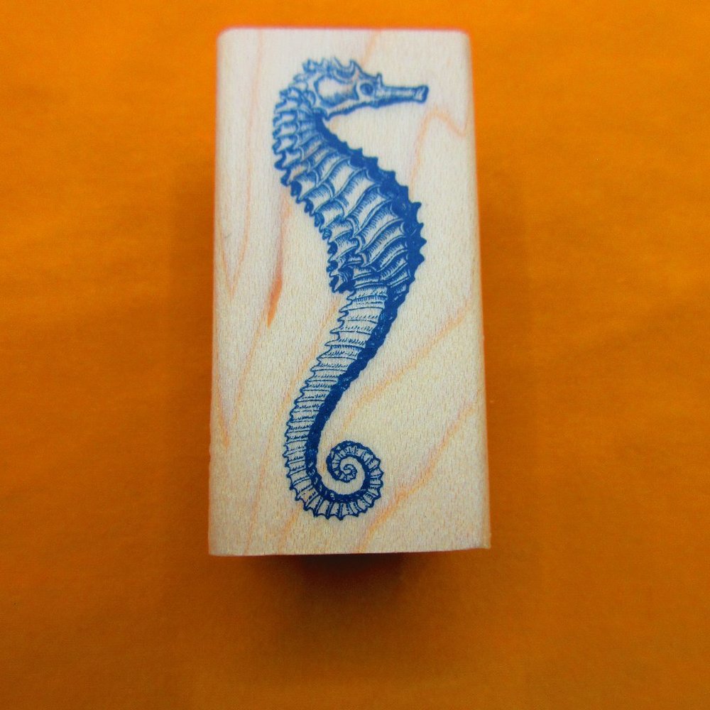 Seahorse Rubber Wood Mounted Stamp
